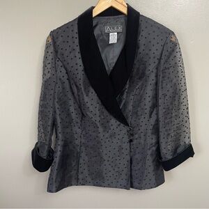Alex Evenings women’s Medium sheer sleeve polka dot blazer evening wedding